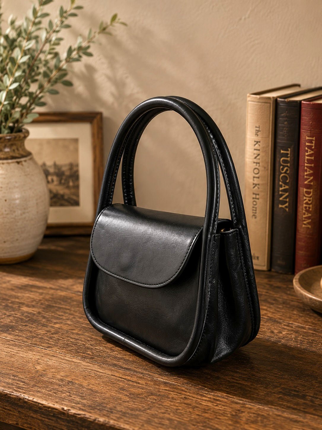 Althea Mini Italian Leather Top Handle Bag - Leather Italiano