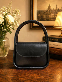 Althea Mini Italian Leather Top Handle Bag - Leather Italiano