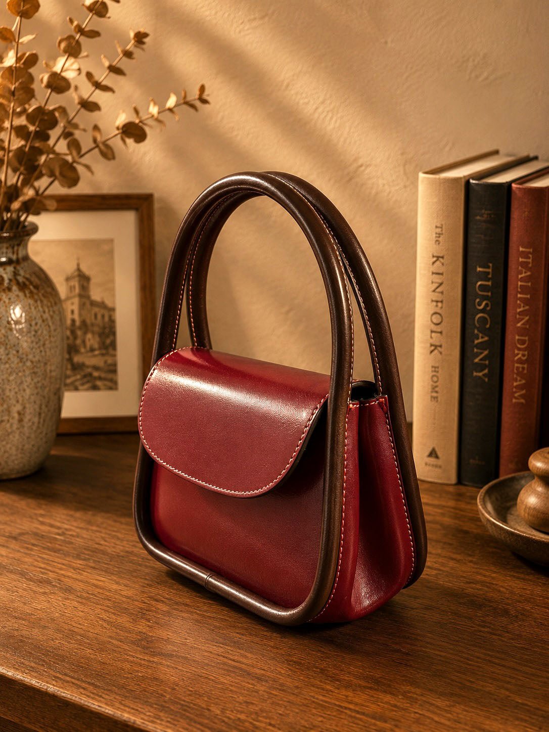 Althea Mini Italian Leather Top Handle Bag - Leather Italiano