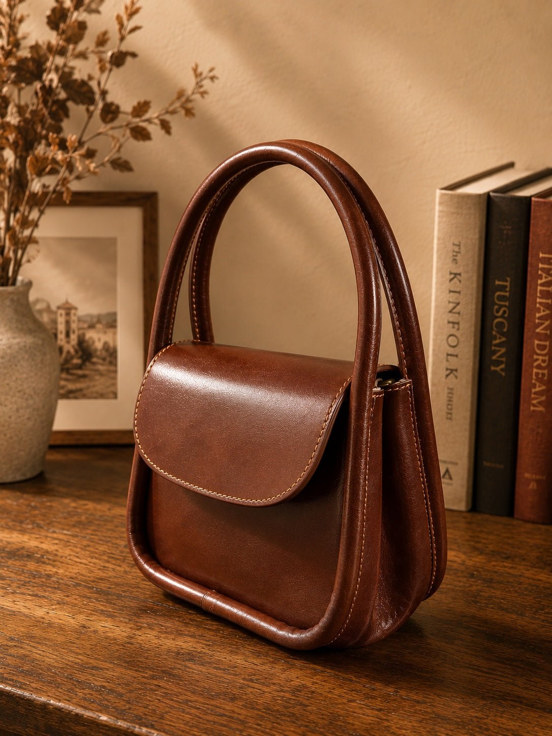 Althea Mini Italian Leather Top Handle Bag - Leather Italiano