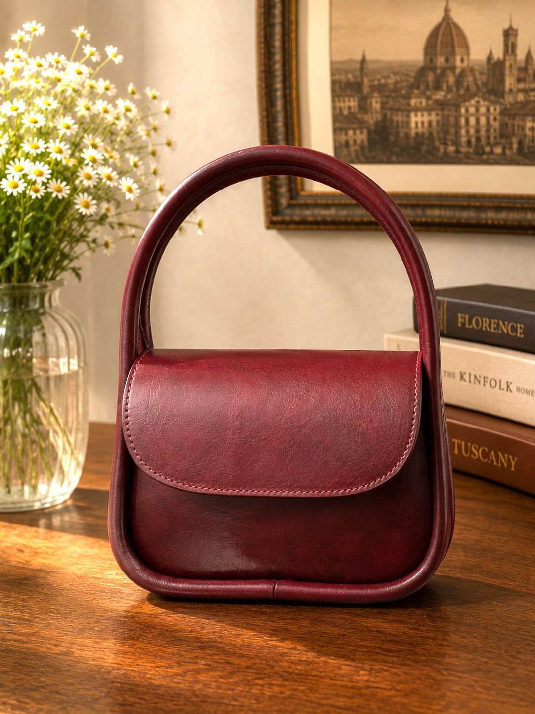 Althea Mini Italian Leather Top Handle Bag - Leather Italiano