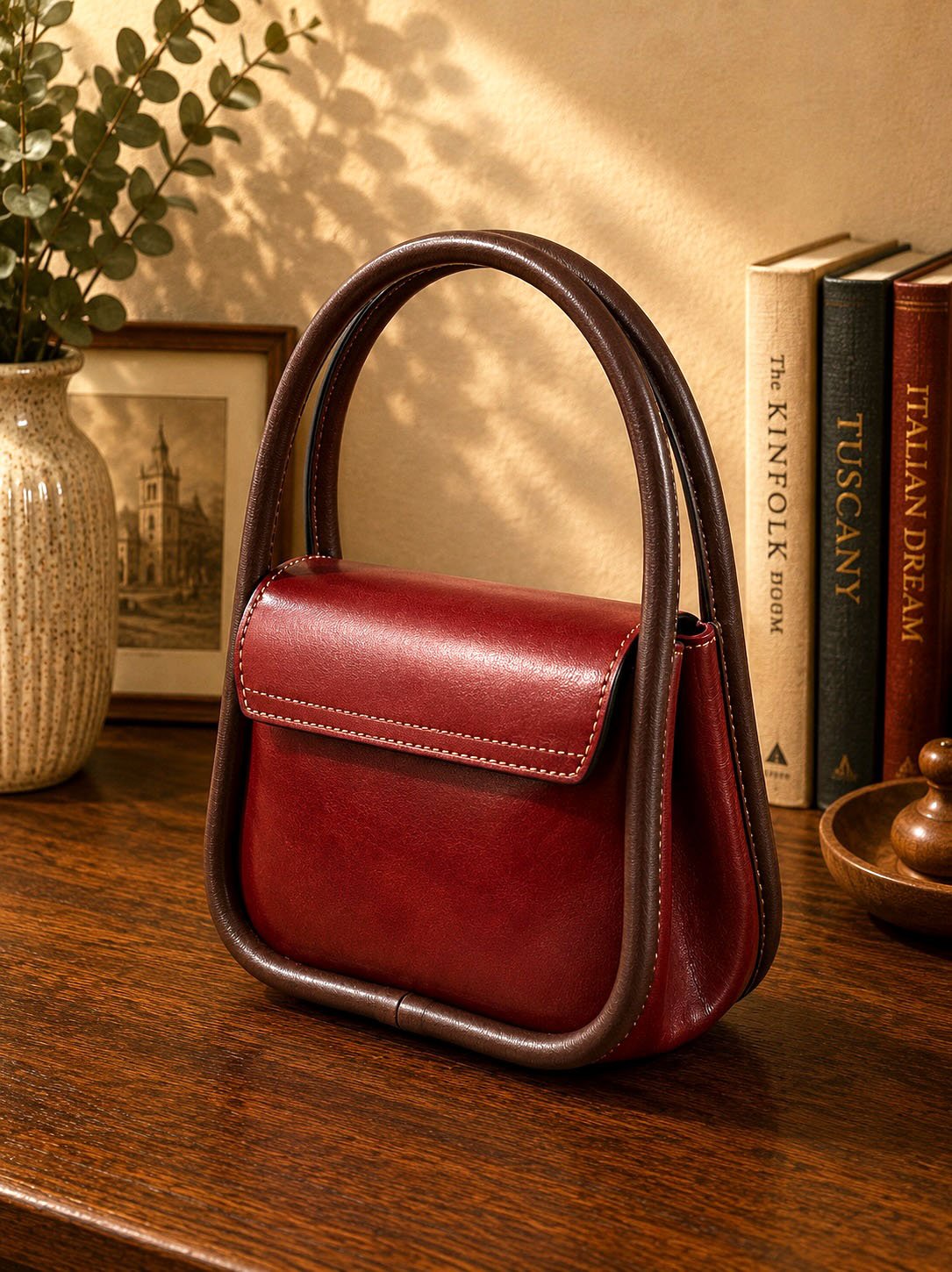 Althea Mini Italian Leather Top Handle Bag - Leather Italiano
