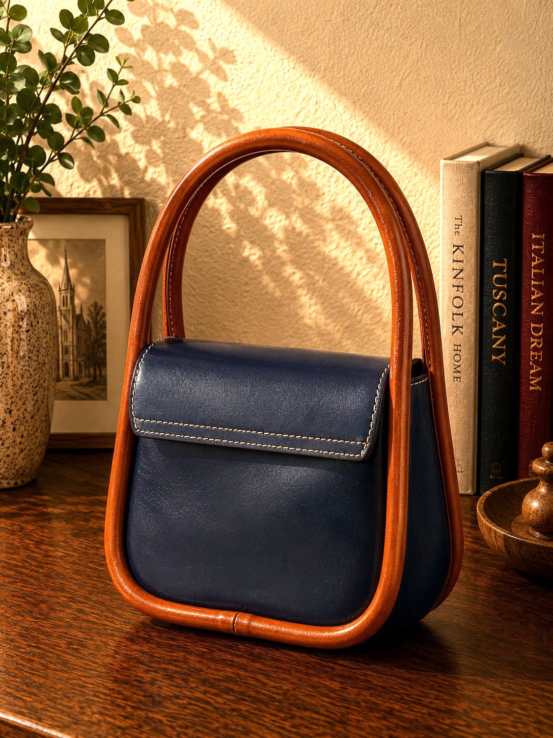 Althea Mini Italian Leather Top Handle Bag - Leather Italiano