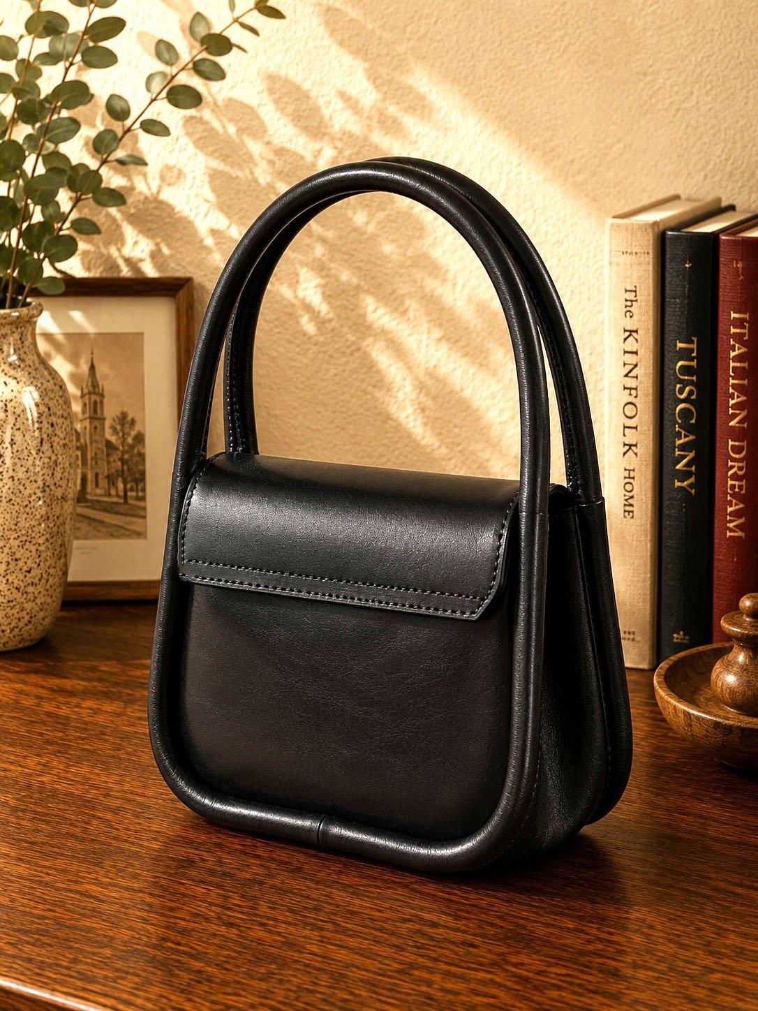 Althea Mini Italian Leather Top Handle Bag - Leather Italiano