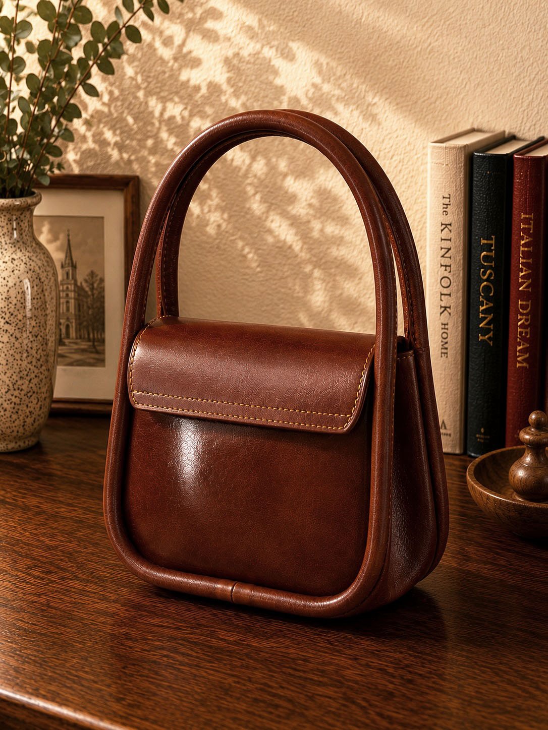 Althea Mini Italian Leather Top Handle Bag - Leather Italiano
