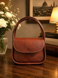 Althea Mini Italian Leather Top Handle Bag - Leather Italiano