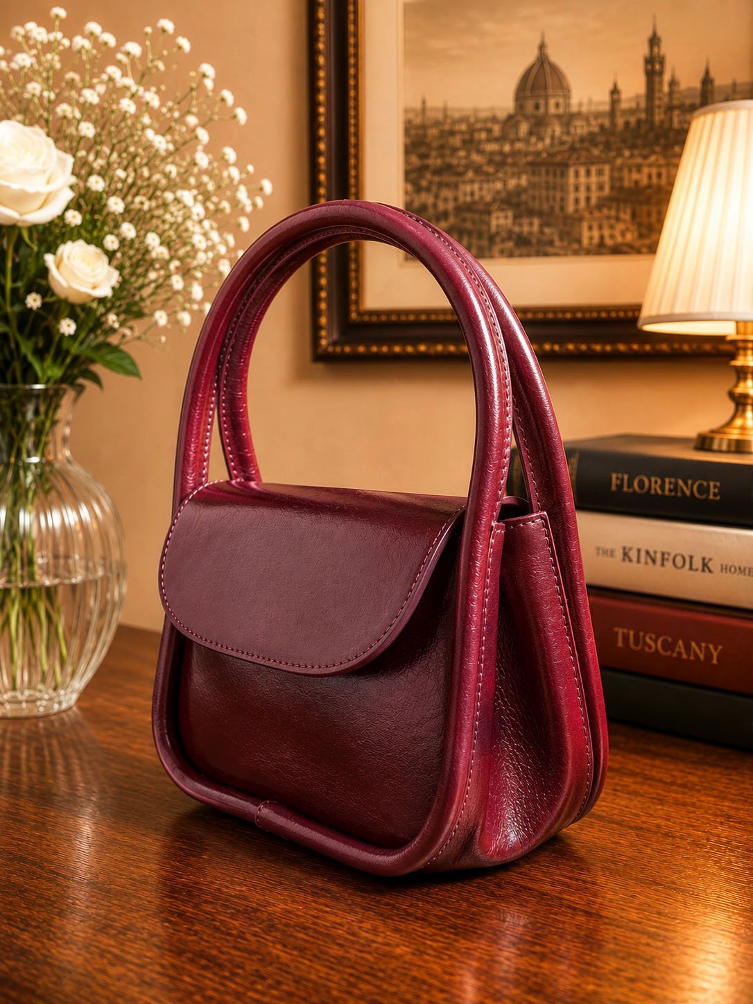 Althea Mini Italian Leather Top Handle Bag - Leather Italiano