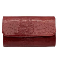 Amelia Croc Embossed Leather Clutch & Crossbody Bag - Leather Italiano