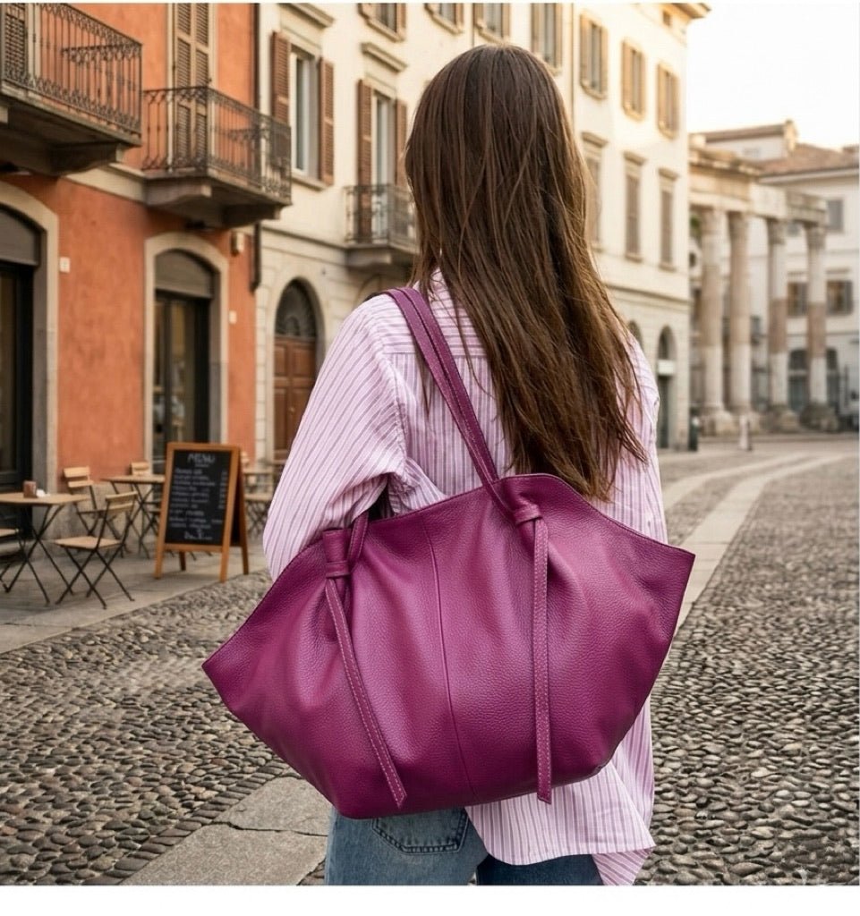 Artemide Leather Tote Bag in Cow Leather - Leather Italiano