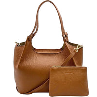 Artemisia Small Italian Cow Leather Shoulder Bag - Leather Italiano
