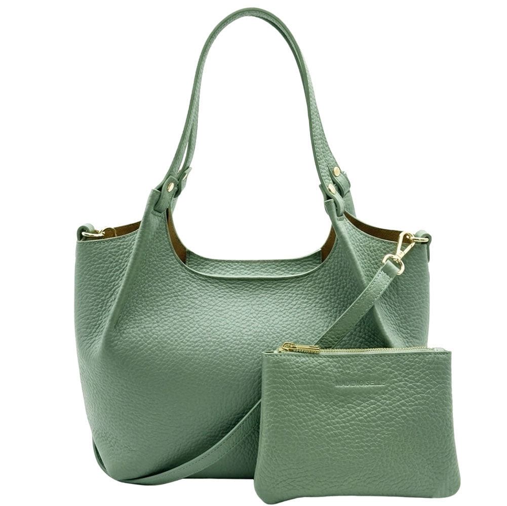 Artemisia Small Italian Cow Leather Shoulder Bag - Leather Italiano