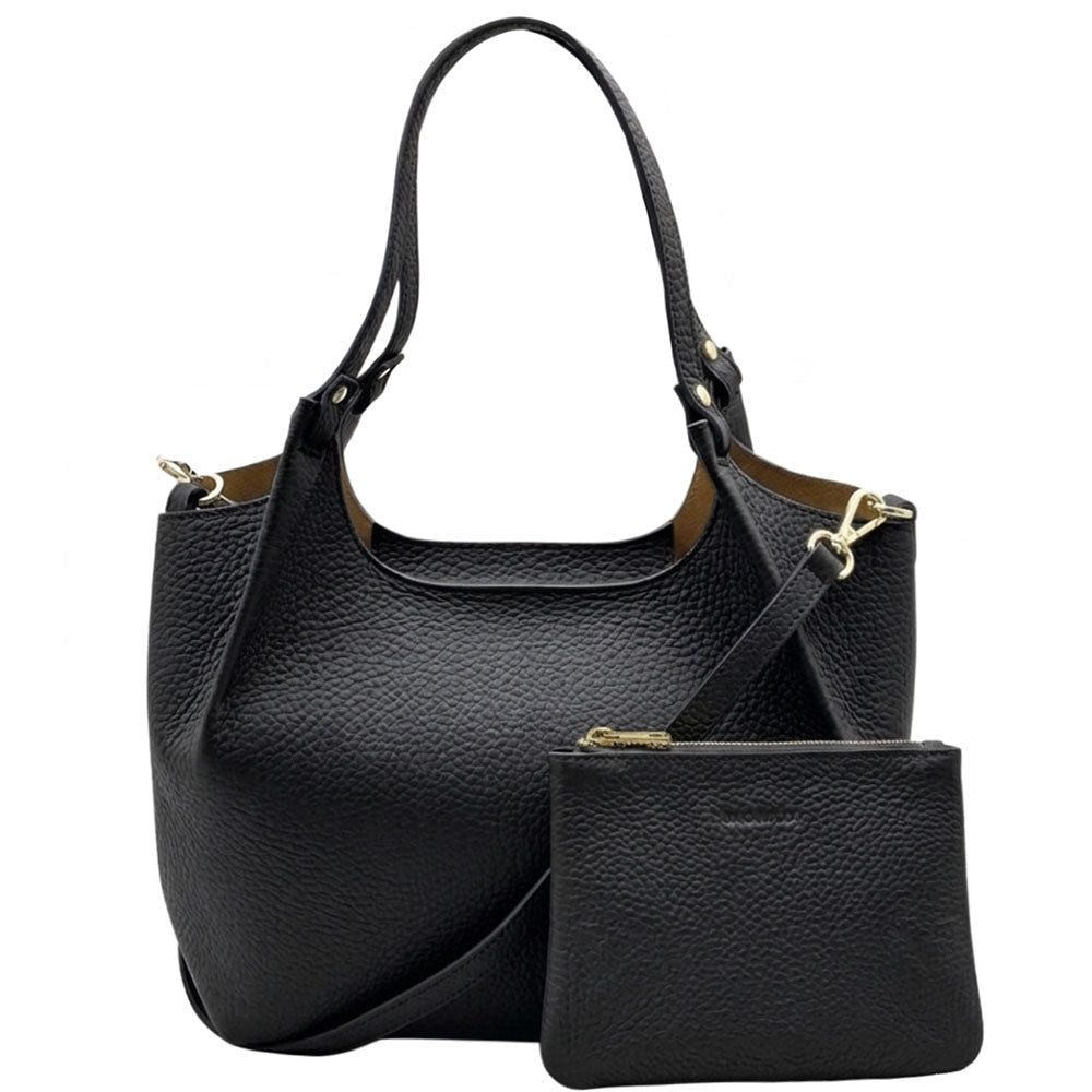 Artemisia Small Italian Cow Leather Shoulder Bag - Leather Italiano