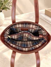 Augusta Hand-Dyed Italian Leather Work Tote - Leather Italiano