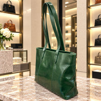 Augusta Hand-Dyed Italian Leather Work Tote - Leather Italiano