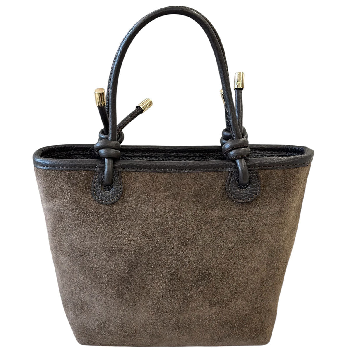 Aurelia Italian Suede Knot Handle Tote Bag - Leather Italiano