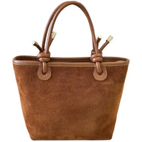 Aurelia Italian Suede Knot Handle Tote Bag - Leather Italiano