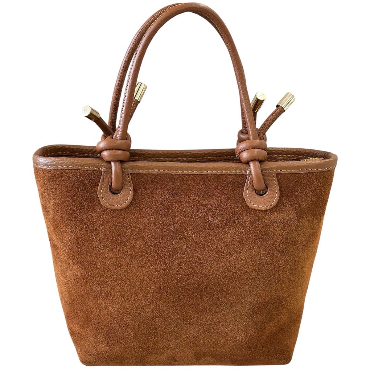 Aurelia Italian Suede Knot Handle Tote Bag - Leather Italiano