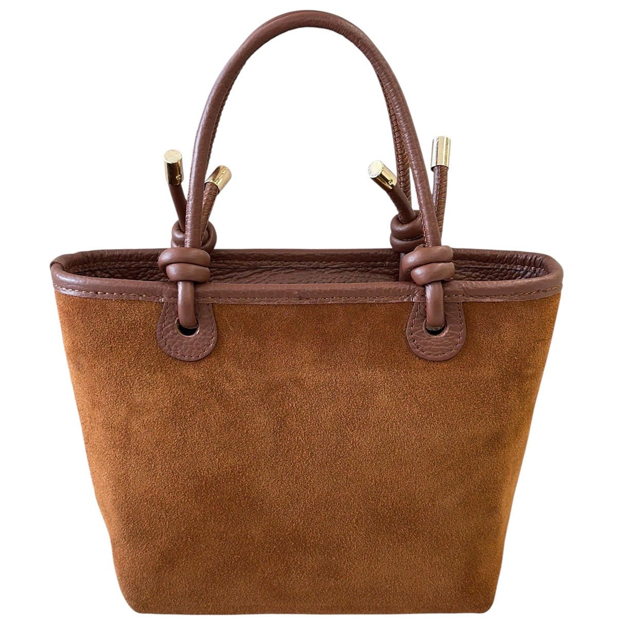 Aurelia Italian Suede Knot Handle Tote Bag - Leather Italiano