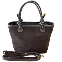 Aurelia Italian Suede Knot Handle Tote Bag - Leather Italiano