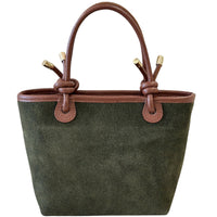 Aurelia Italian Suede Knot Handle Tote Bag - Leather Italiano