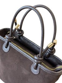 Aurelia Italian Suede Knot Handle Tote Bag - Leather Italiano