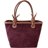 Aurelia Italian Suede Knot Handle Tote Bag - Leather Italiano
