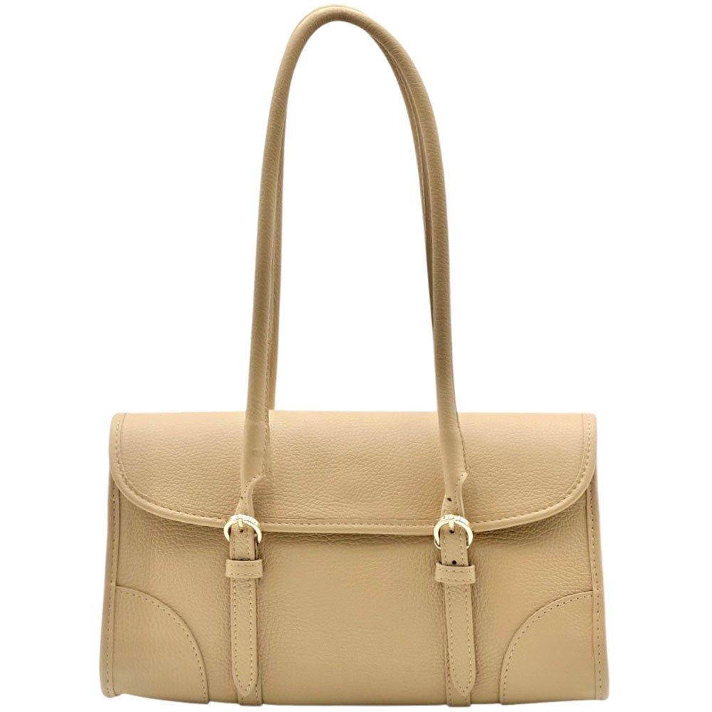 Avelina Cow Leather Shoulder Bag - Leather Italiano