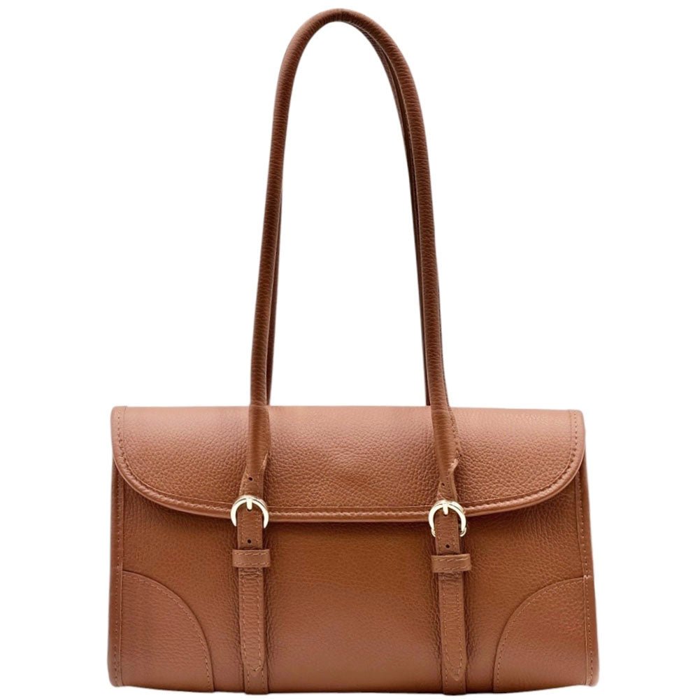Avelina Cow Leather Shoulder Bag - Leather Italiano