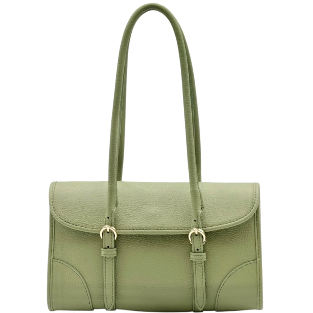 Avelina Cow Leather Shoulder Bag - Leather Italiano
