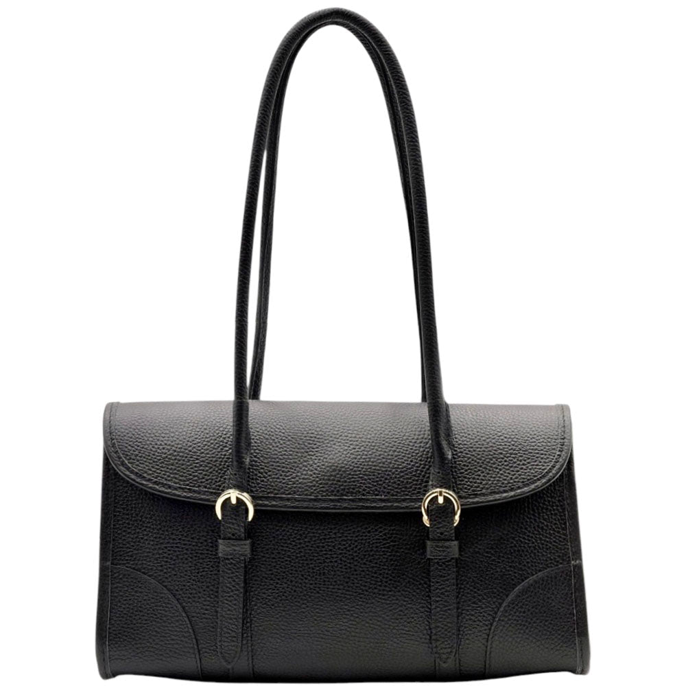 Avelina Cow Leather Shoulder Bag - Leather Italiano