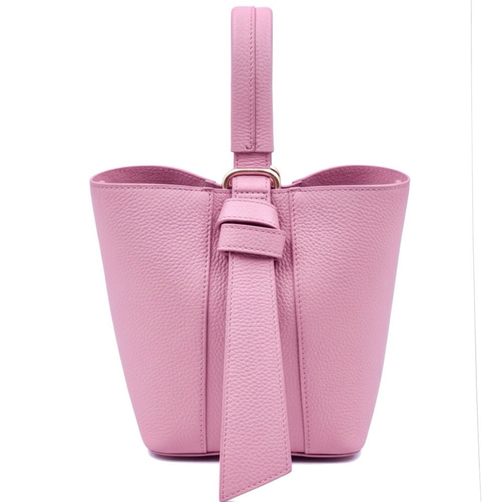 Bella Duo Cow Leather Bucket Handbag - Leather Italiano