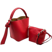 Bella Duo Cow Leather Bucket Handbag - Leather Italiano