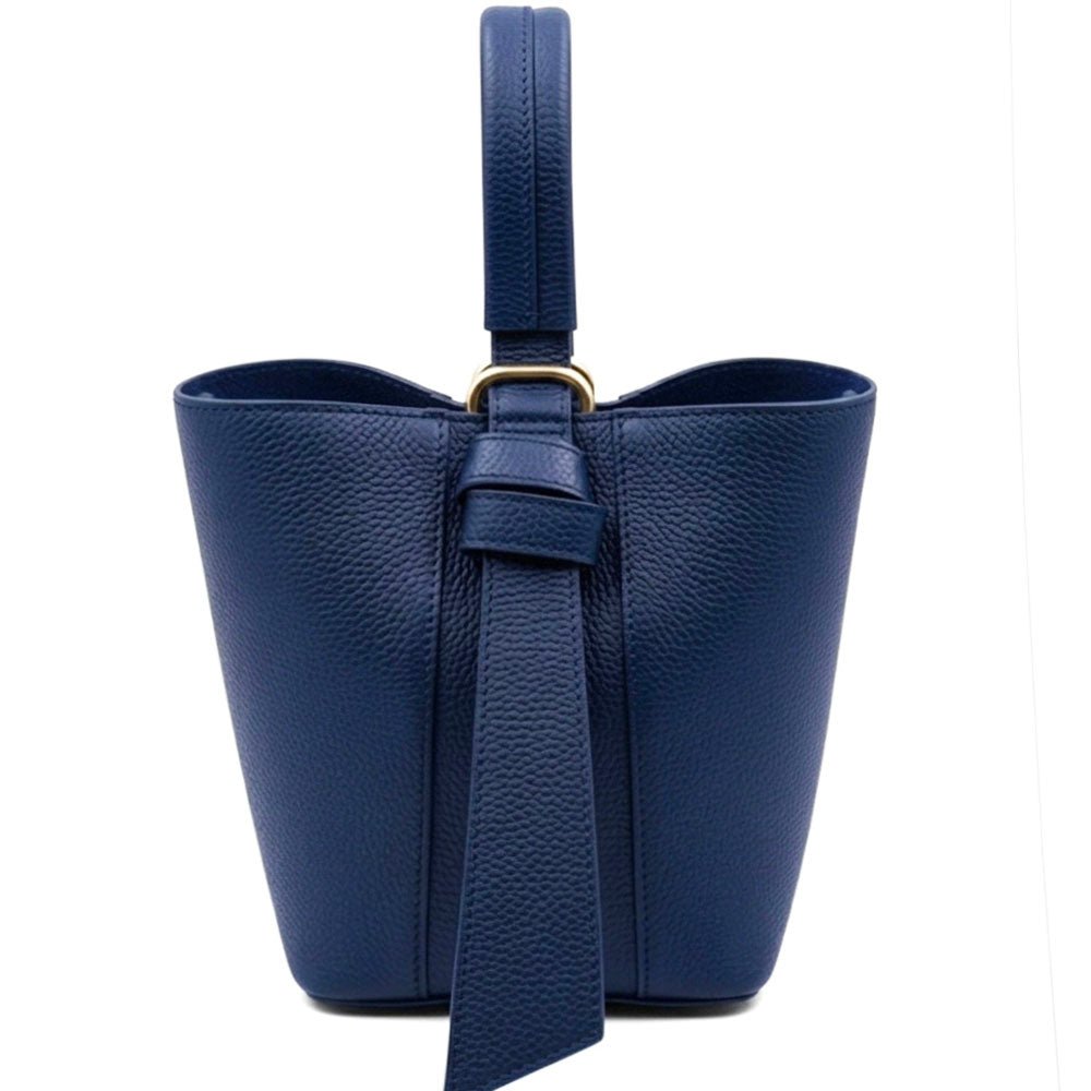 Bella Duo Cow Leather Bucket Handbag - Leather Italiano