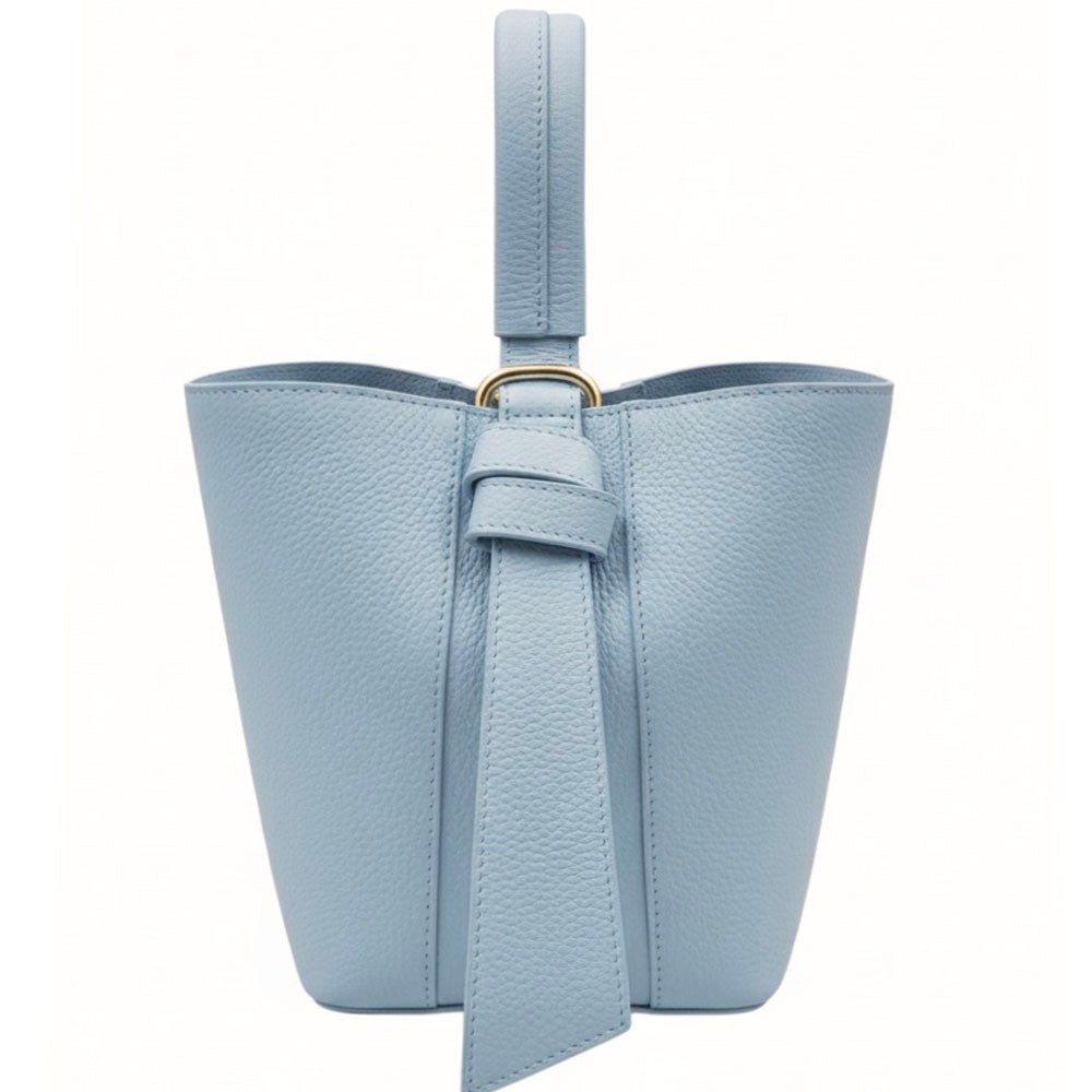 Bella Duo Cow Leather Bucket Handbag - Leather Italiano