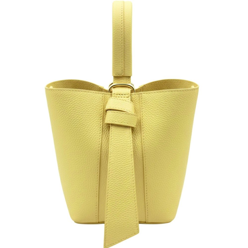Bella Duo Cow Leather Bucket Handbag - Leather Italiano