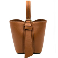 Bella Duo Cow Leather Bucket Handbag - Leather Italiano
