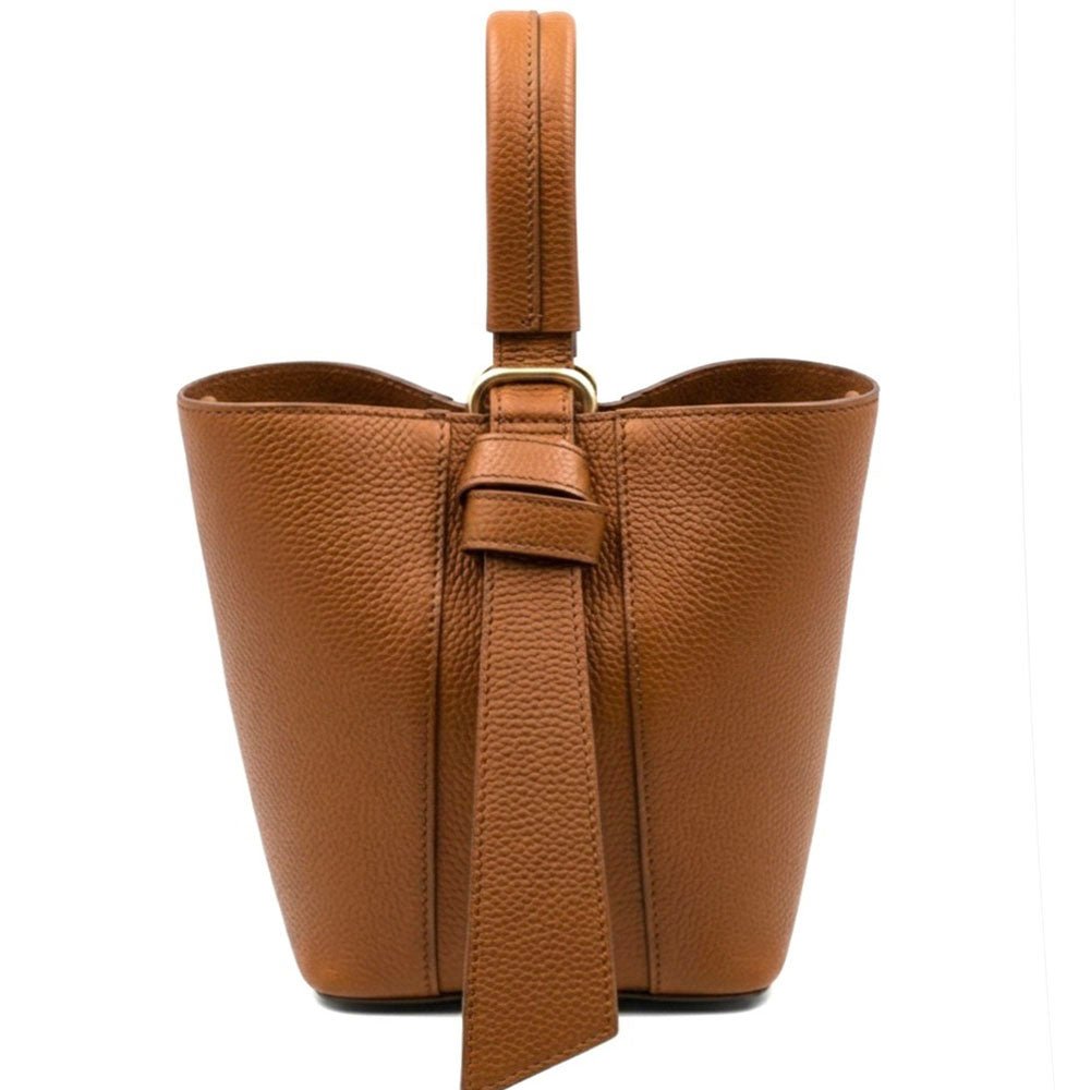 Bella Duo Cow Leather Bucket Handbag - Leather Italiano