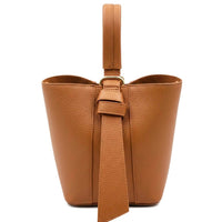 Bella Duo Cow Leather Bucket Handbag - Leather Italiano