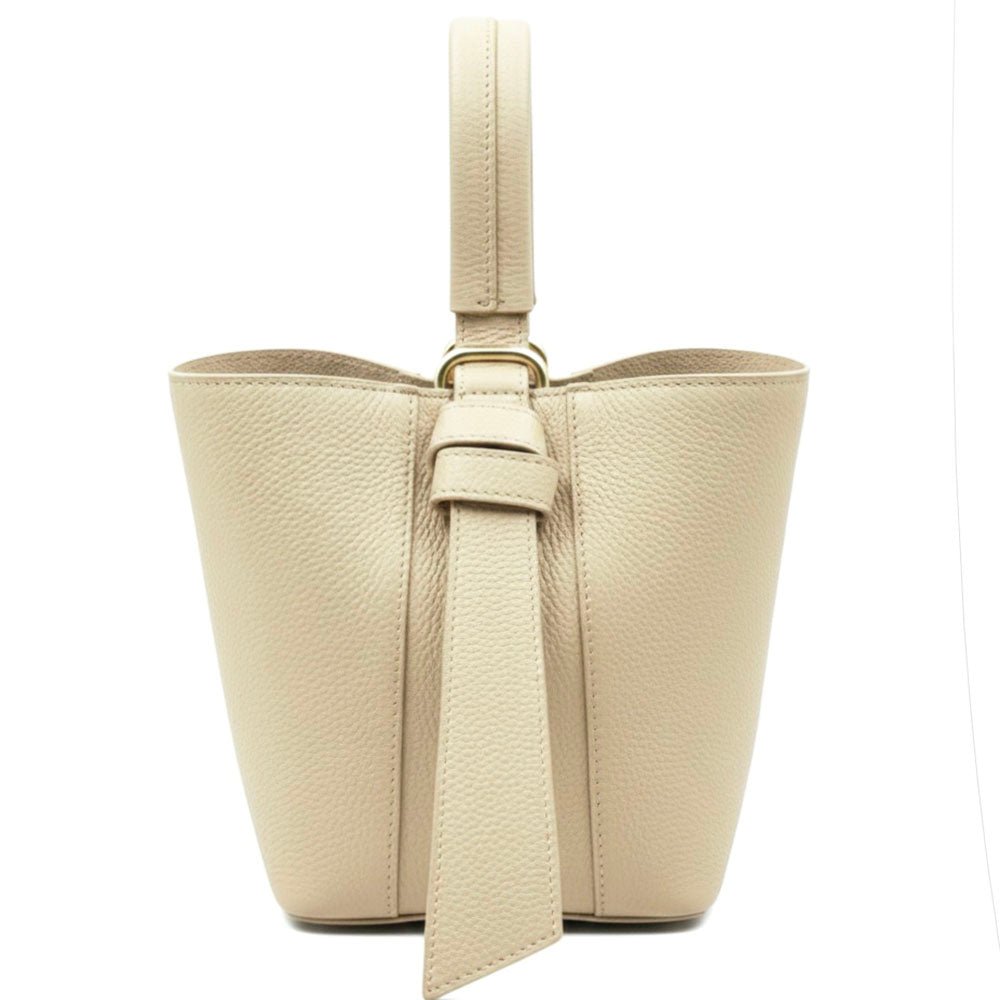 Bella Duo Cow Leather Bucket Handbag - Leather Italiano