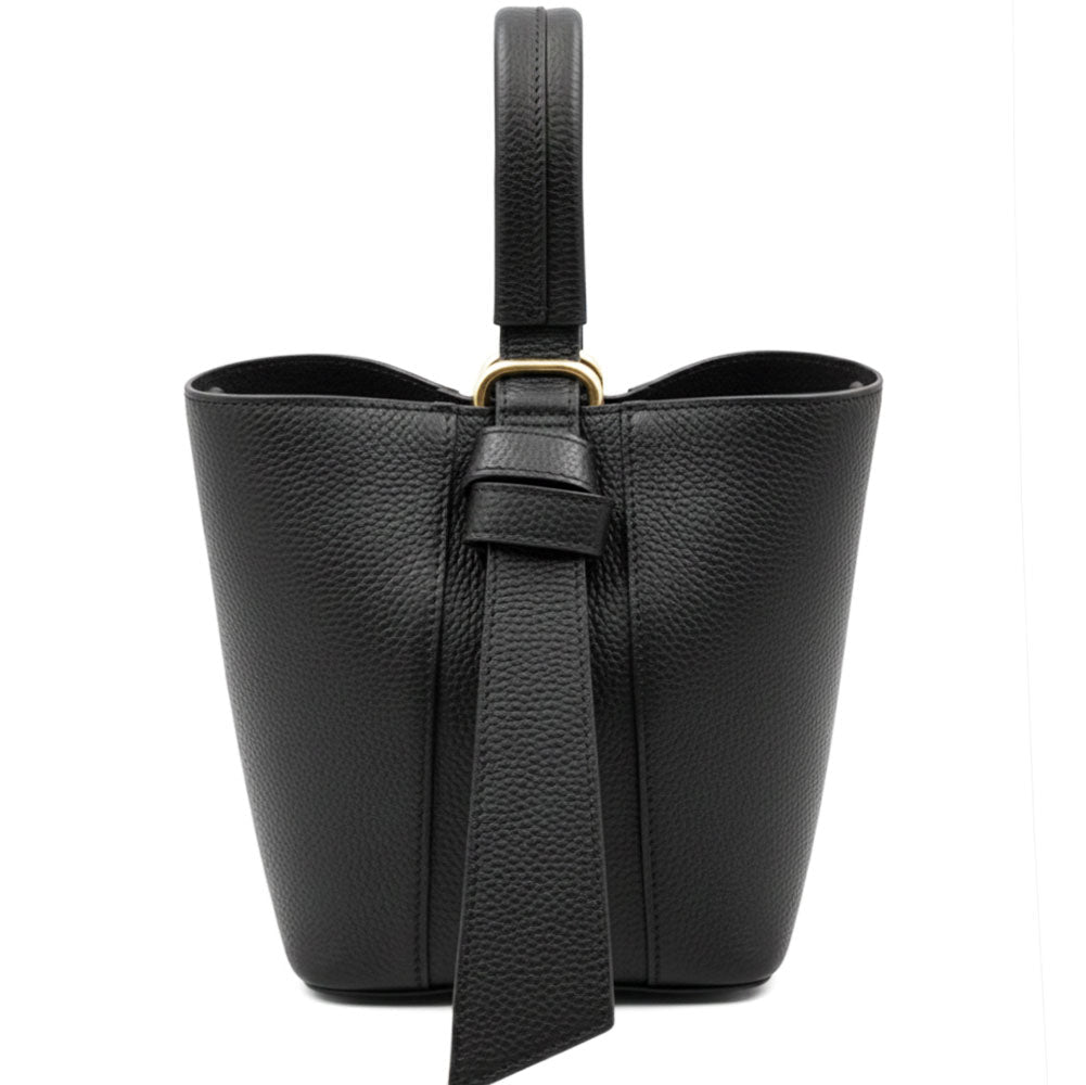 Bella Duo Cow Leather Bucket Handbag - Leather Italiano
