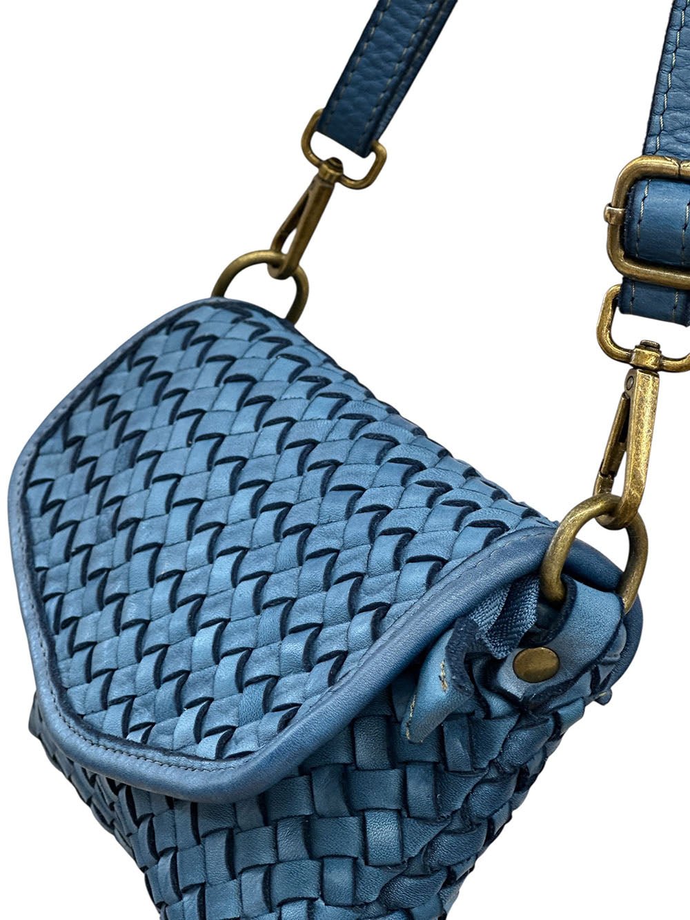 Bellavia Woven Cow Leather Crossbody Bag - Leather Italiano