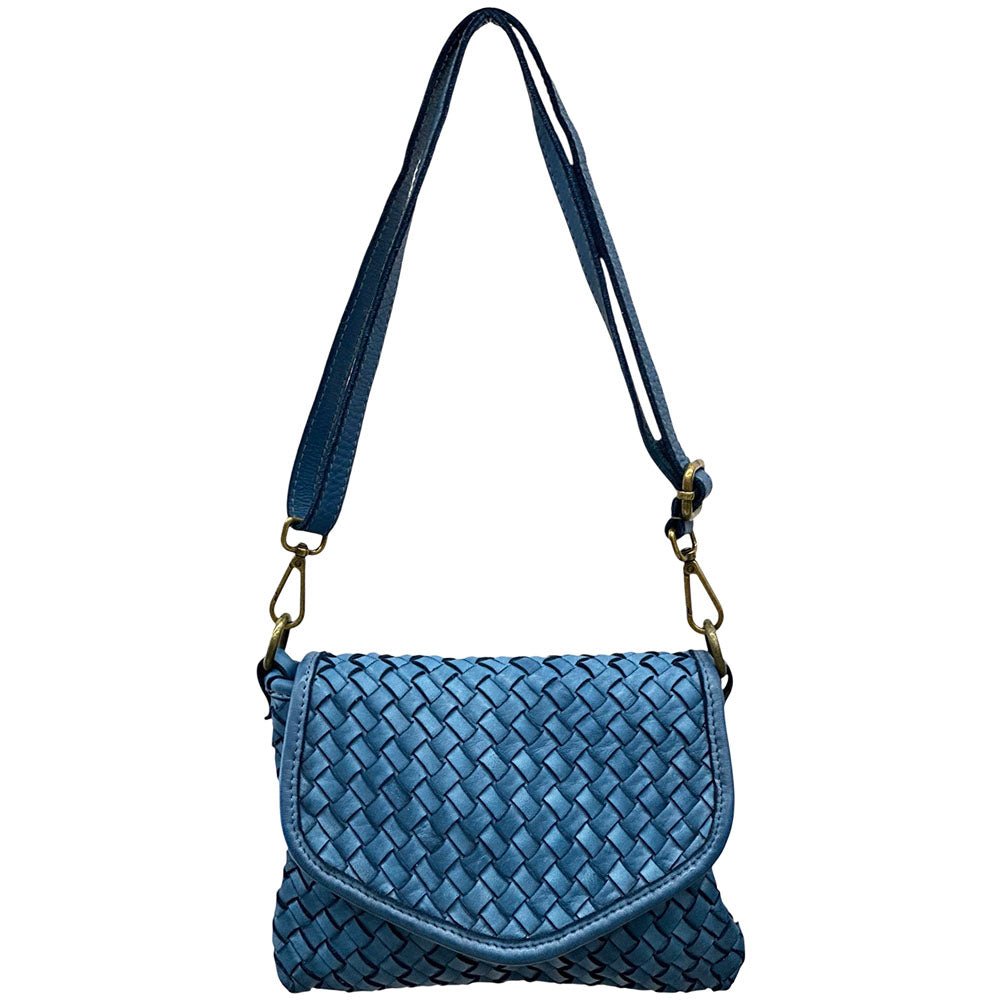 Bellavia Woven Cow Leather Crossbody Bag - Leather Italiano