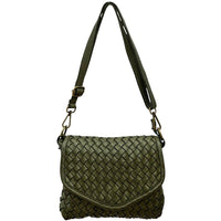 Bellavia Woven Cow Leather Crossbody Bag - Leather Italiano