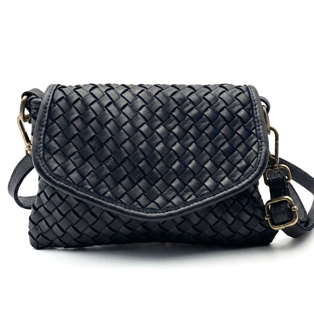 Bellavia Woven Cow Leather Crossbody Bag - Leather Italiano