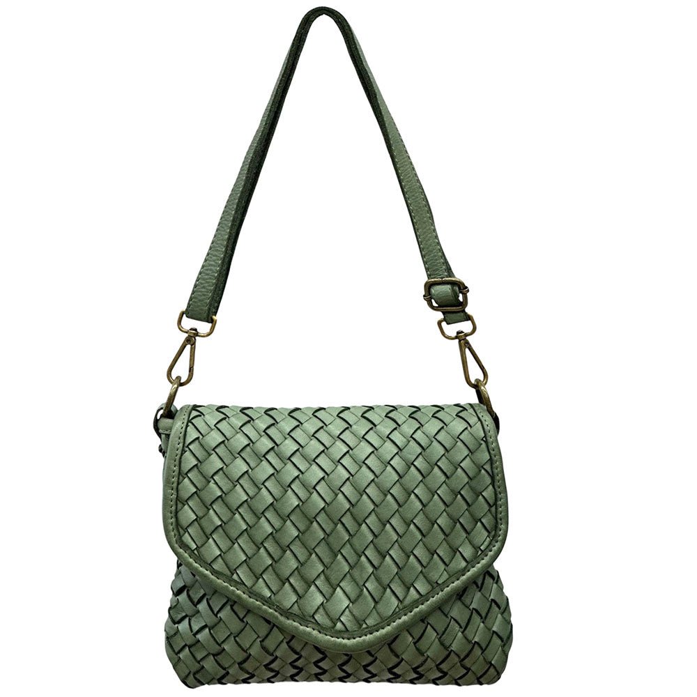 Bellavia Woven Cow Leather Crossbody Bag - Leather Italiano