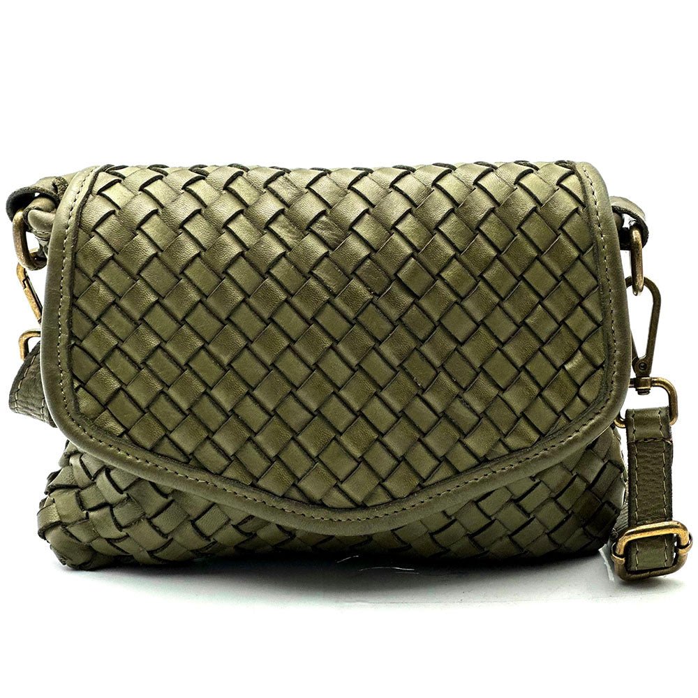 Bellavia Woven Cow Leather Crossbody Bag - Leather Italiano