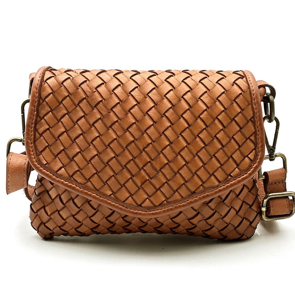 Bellavia Woven Cow Leather Crossbody Bag - Leather Italiano