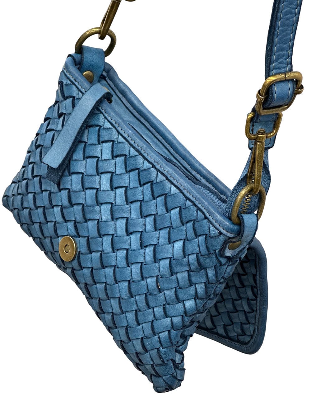 Bellavia Woven Cow Leather Crossbody Bag - Leather Italiano