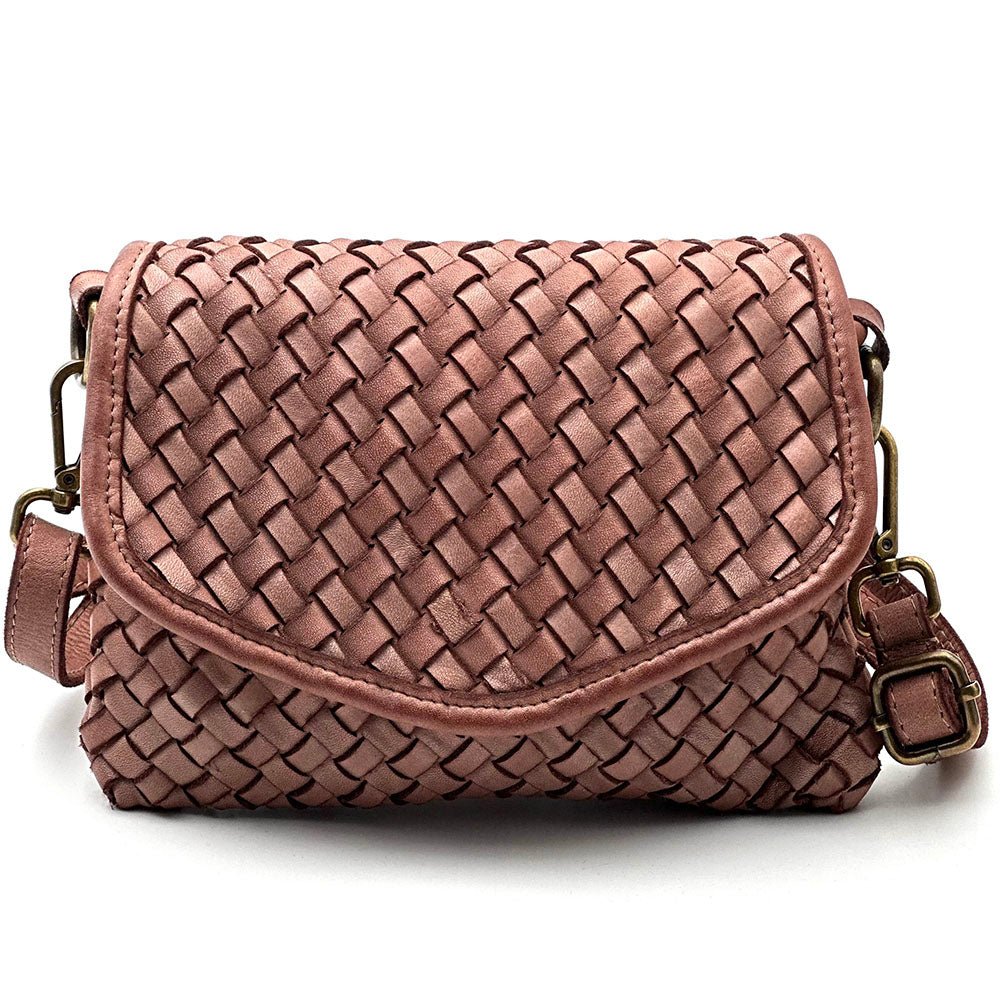 Bellavia Woven Cow Leather Crossbody Bag - Leather Italiano