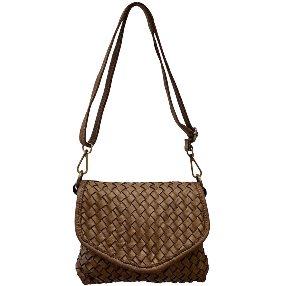 Bellavia Woven Cow Leather Crossbody Bag - Leather Italiano